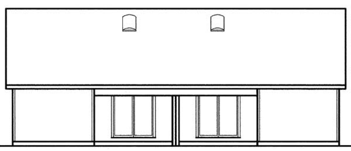 Rear Elevation for House Plan #163000