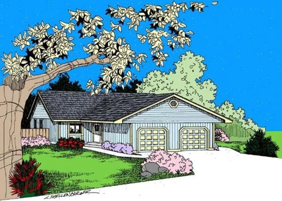 Full Rendering for House Plan #163000