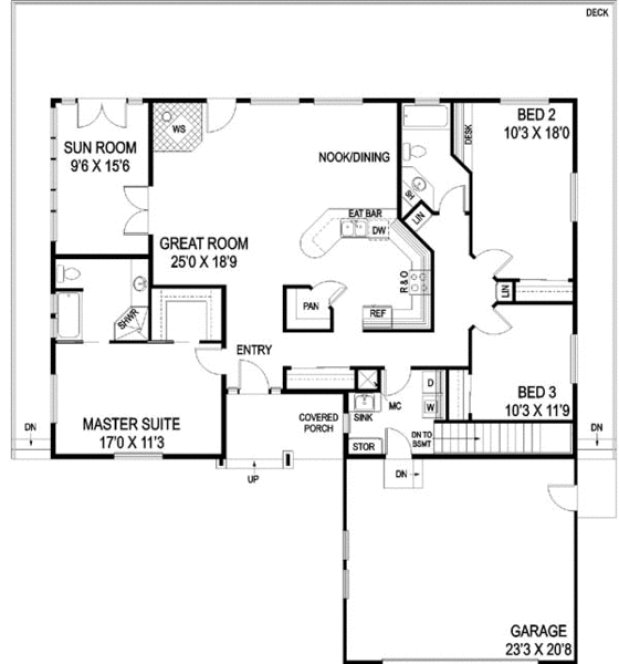Main Floor Plan for House Plan #162000