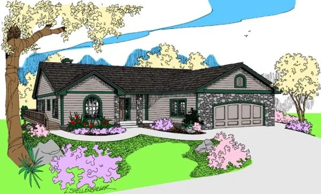 Full Rendering for House Plan #162000