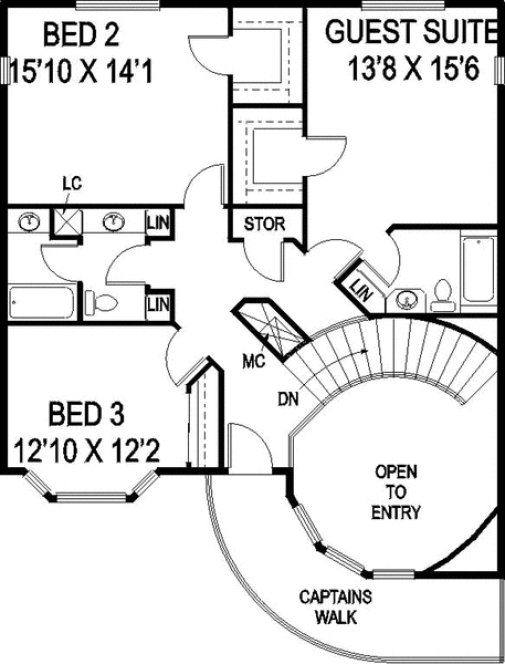 Second Floor Plan for House Plan #169690