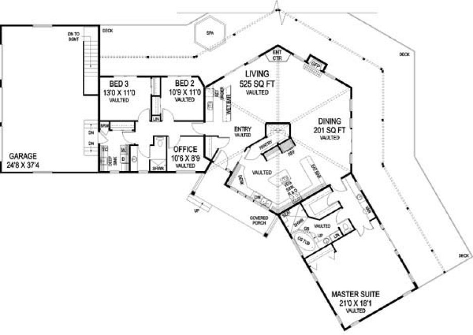 Main Floor Plan for House Plan #168690