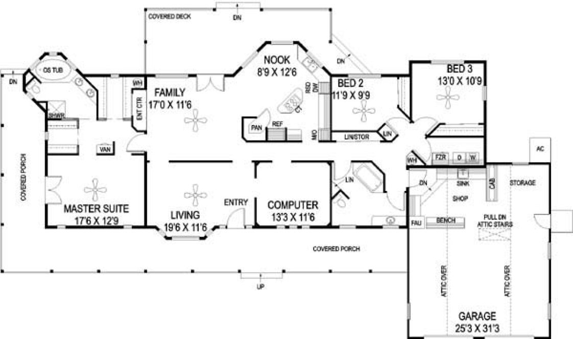 Main Floor Plan for House Plan #166590