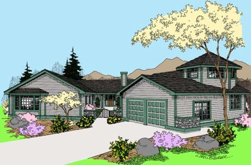 Full Rendering for House Plan #164590