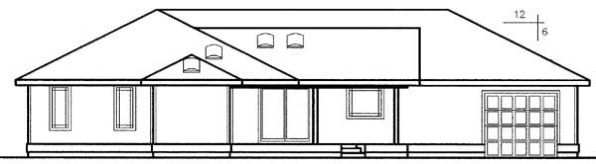 Rear Elevation for House Plan #165390