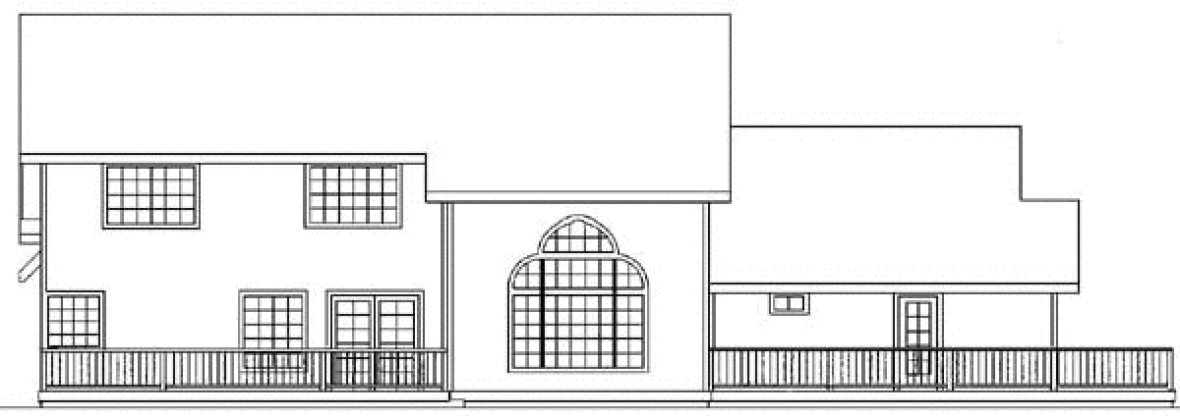 Rear Elevation for House Plan #161390