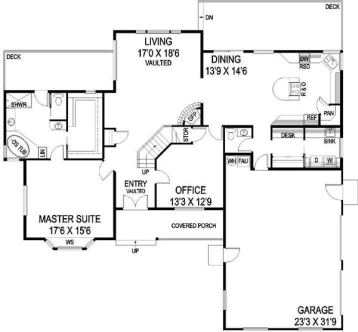Main Floor Plan for House Plan #161390
