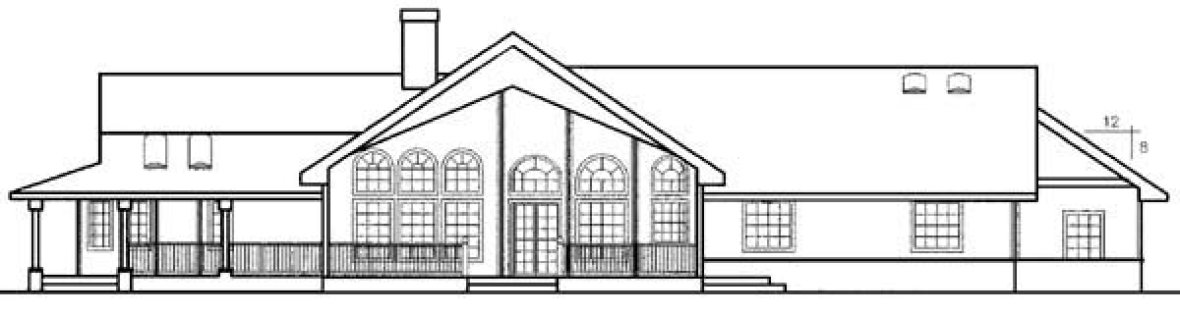 Rear Elevation for House Plan #165380