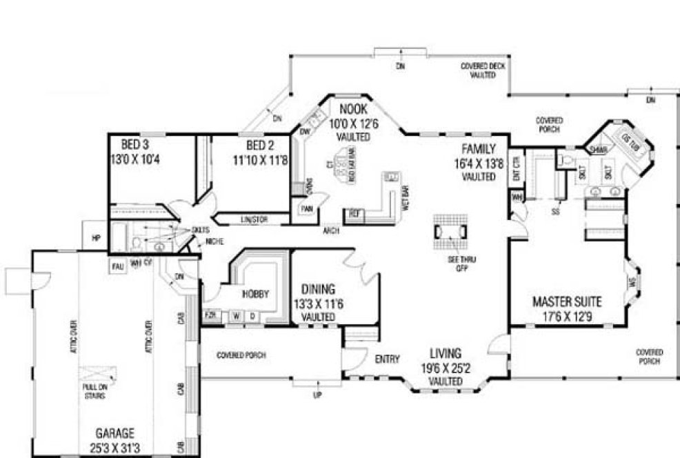 Main Floor Plan for House Plan #165380