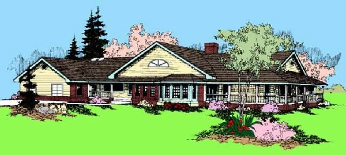 Full Rendering for House Plan #165380