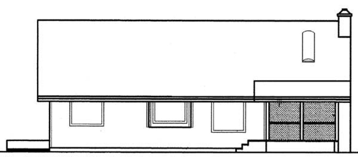 Rear Elevation for House Plan #168180