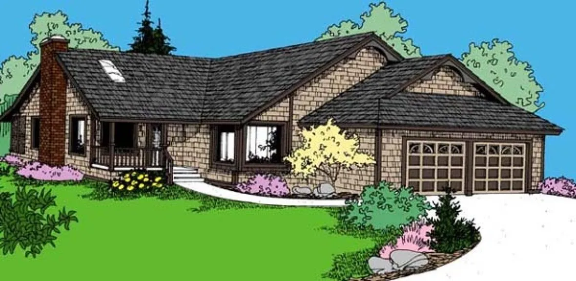 Full Rendering for House Plan #168180