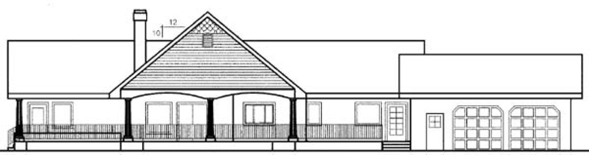 Rear Elevation for House Plan #163180