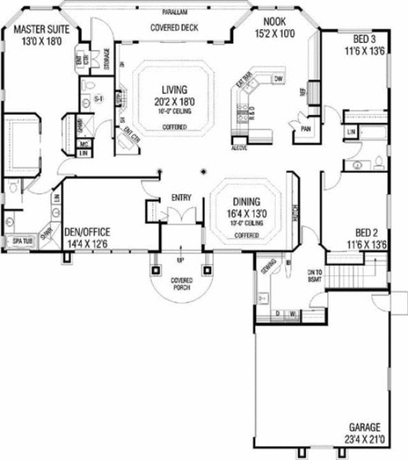 Main Floor Plan for House Plan #161180