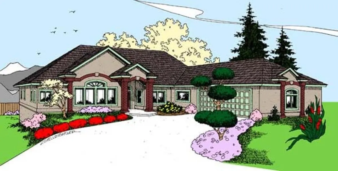 Full Rendering for House Plan #161180