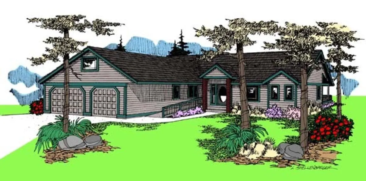 Full Rendering for House Plan #166570