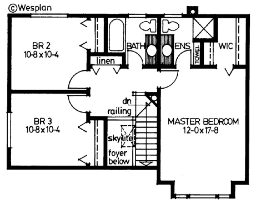 Second Floor Plan for House Plan #200923