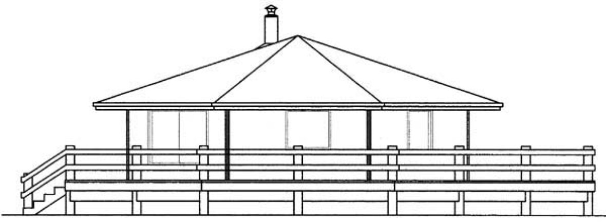 Rear Elevation for House Plan #161570