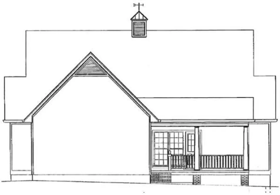 Rear Elevation for House Plan #116691