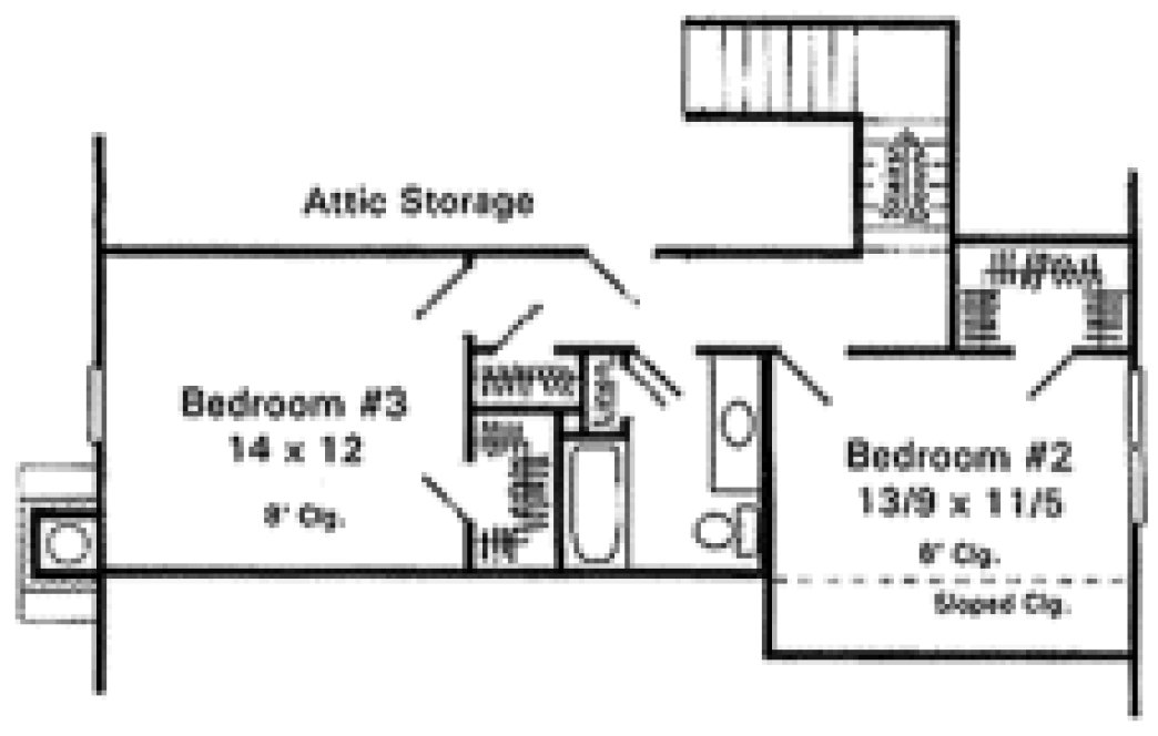 Second Floor Plan for House Plan #116691