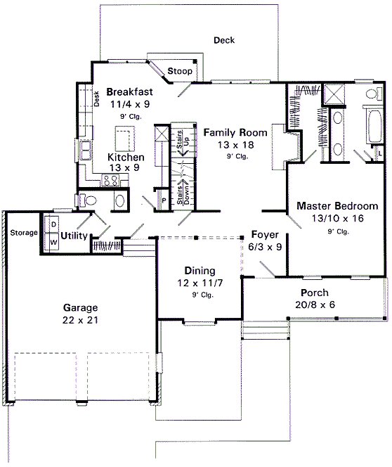 Main Floor Plan for House Plan #114891