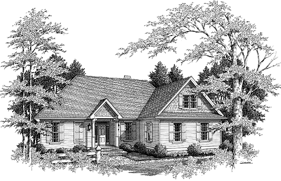 Full Rendering for House Plan #114991