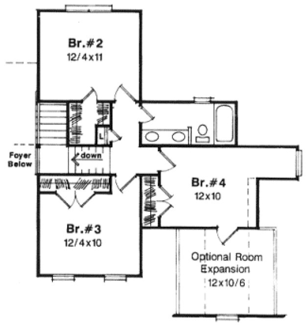 Second Floor Plan for House Plan #114202