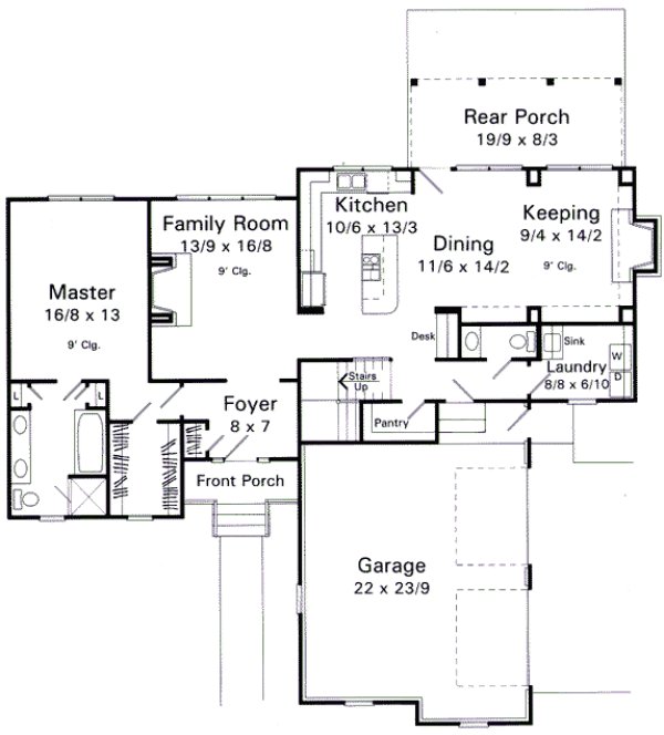 Main Floor Plan for House Plan #113112