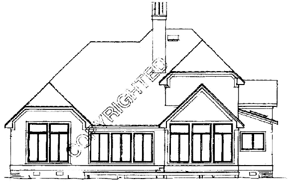 Rear Elevation for House Plan #110122