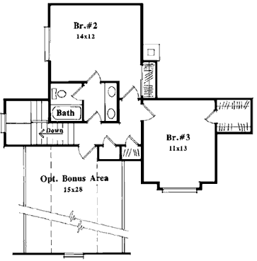 Second Floor Plan for House Plan #110122