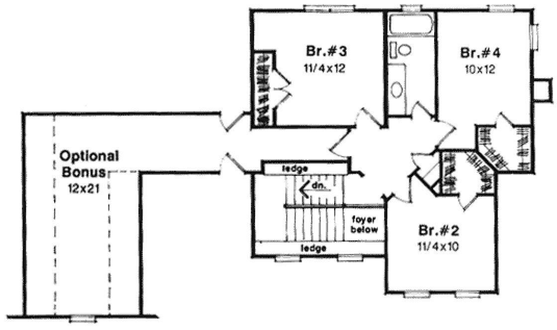 Second Floor Plan for House Plan #115322