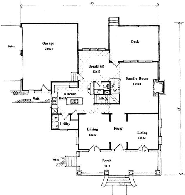 Main Floor Plan for House Plan #117232