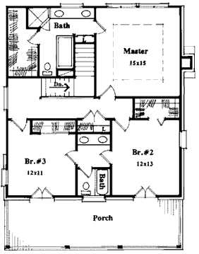 Second Floor Plan for House Plan #117232