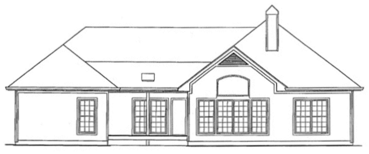 Rear Elevation for House Plan #111632