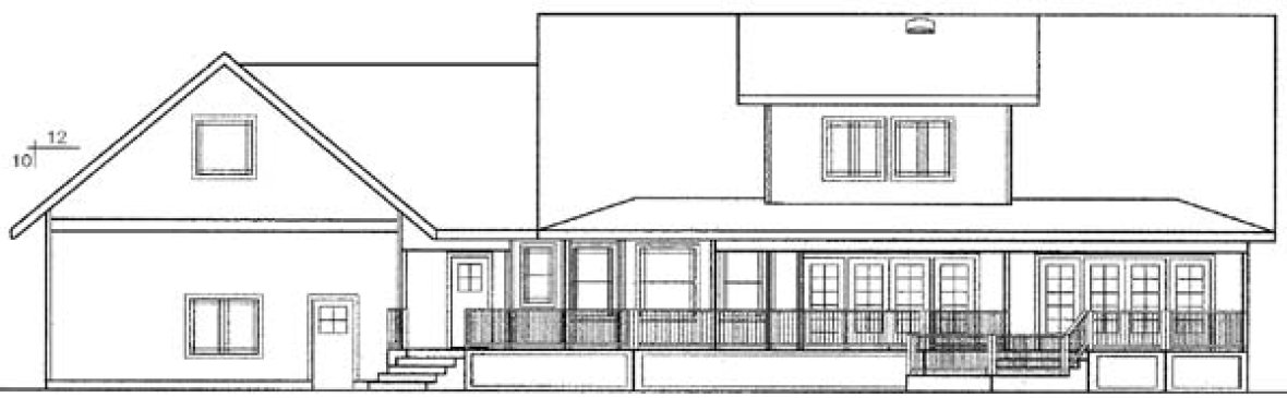Rear Elevation for House Plan #169470