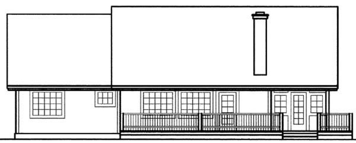 Rear Elevation for House Plan #164470