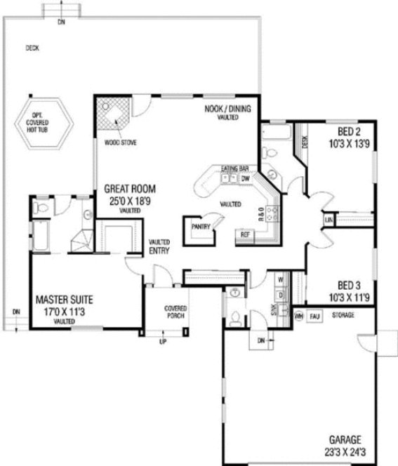 Main Floor Plan for House Plan #164470