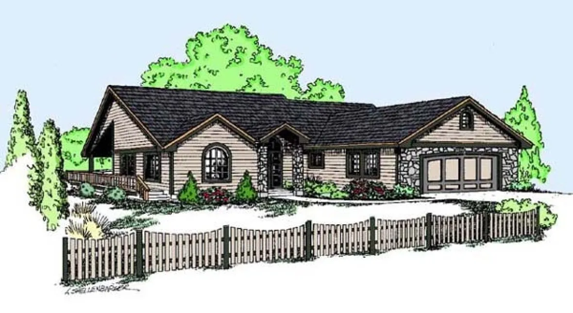 Full Rendering for House Plan #164470