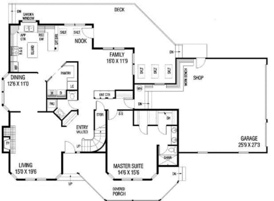 Main Floor Plan for House Plan #165170
