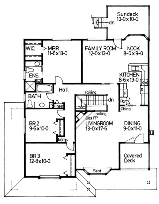 Main Floor Plan for House Plan #200928