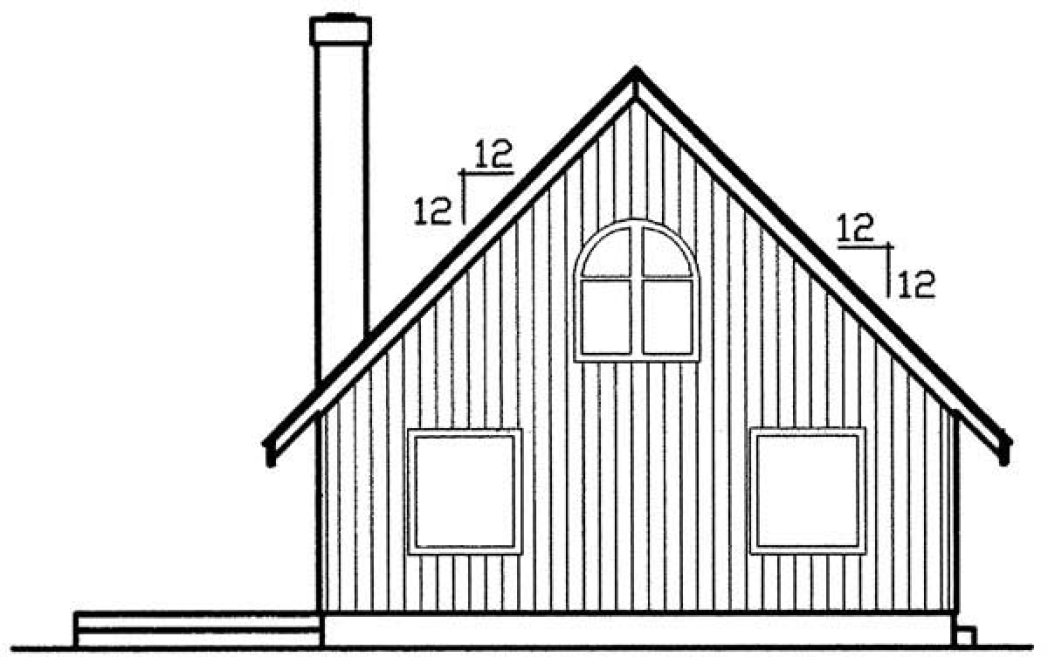 Rear Elevation for House Plan #164460
