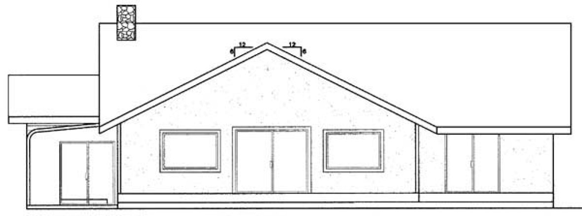 Rear Elevation for House Plan #164360