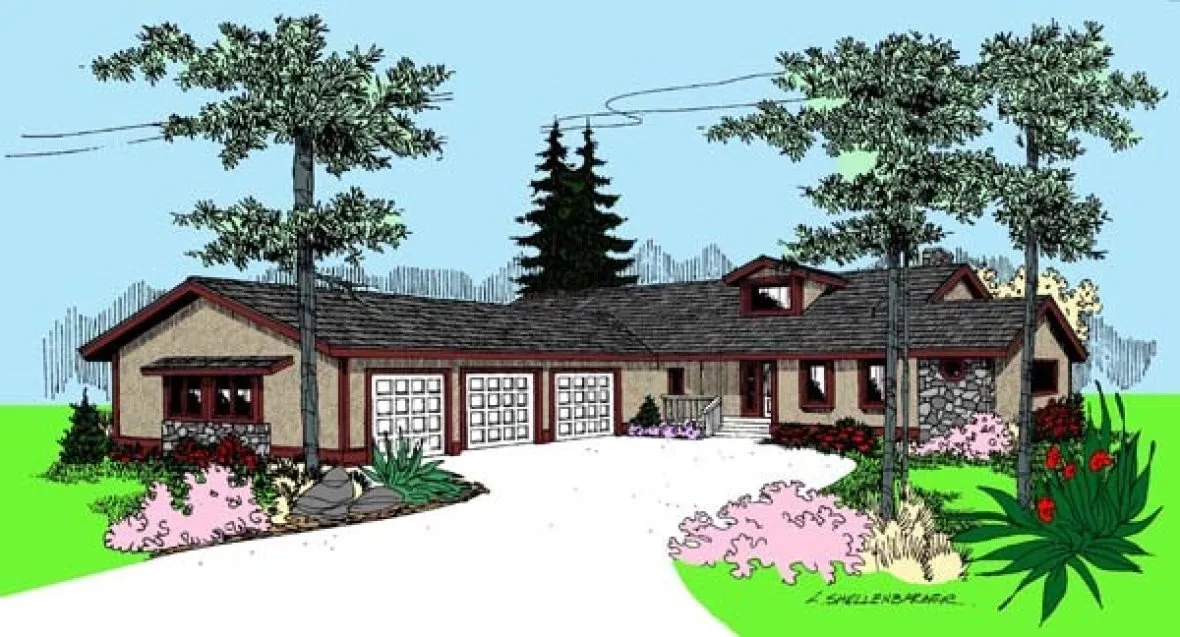 Full Rendering for House Plan #164360