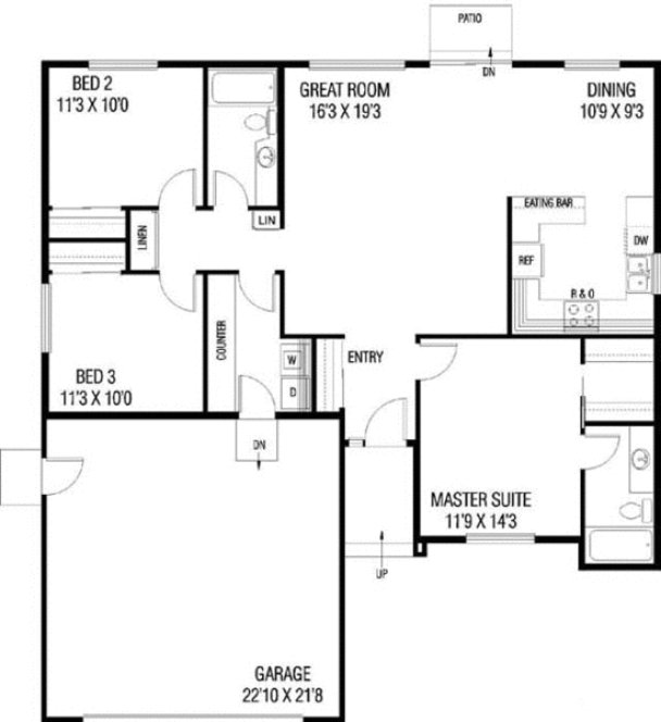 Main Floor Plan for House Plan #163260