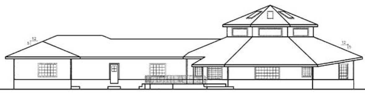Rear Elevation for House Plan #163550