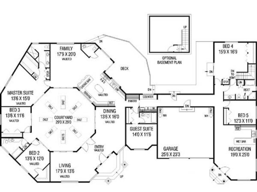 Main Floor Plan for House Plan #163550