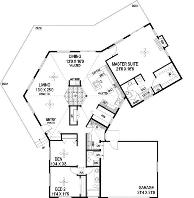 Main Floor Plan for House Plan #168450