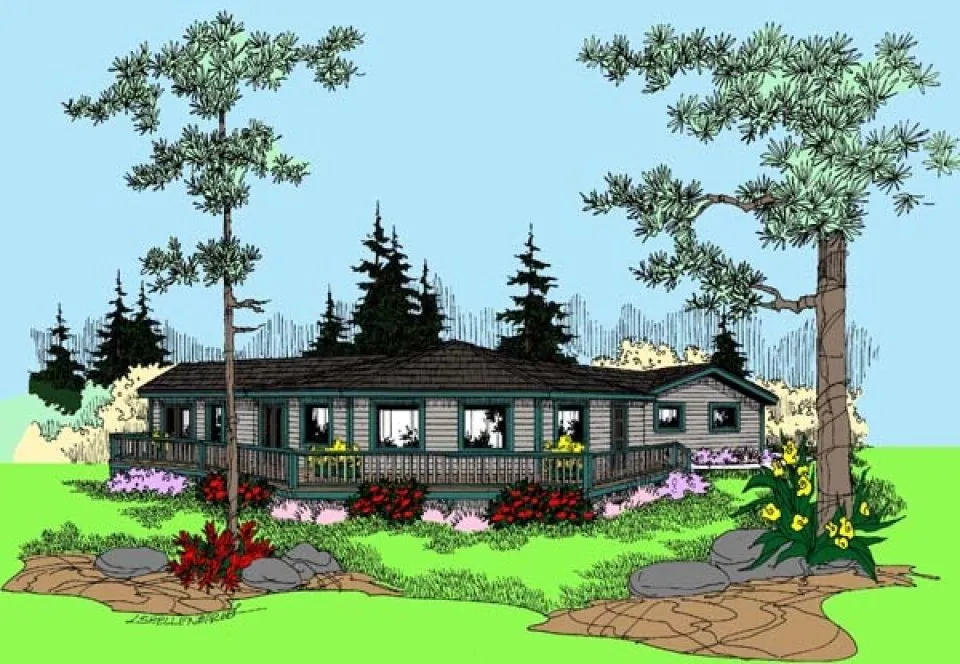 Full Rendering for House Plan #168450