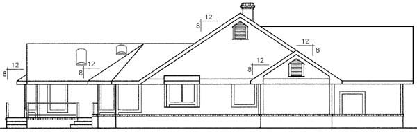 Left Elevation for House Plan #162350