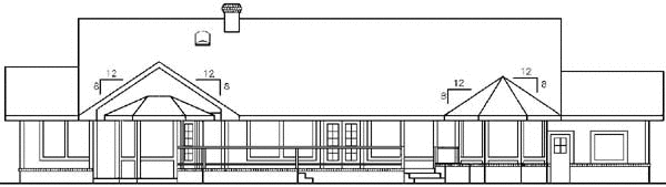 Rear Elevation for House Plan #162350